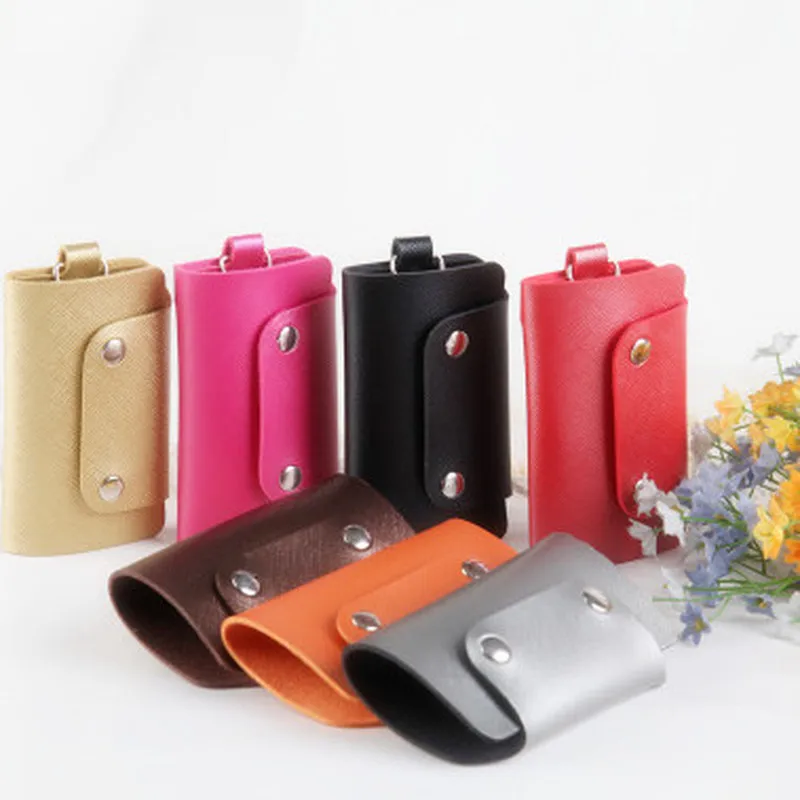 

1PC Leather Housekeeper Key Holders Car Keychain Key Wallet Ring Keys Bag Case Cover Leather Key Holder Keychain For Women Men