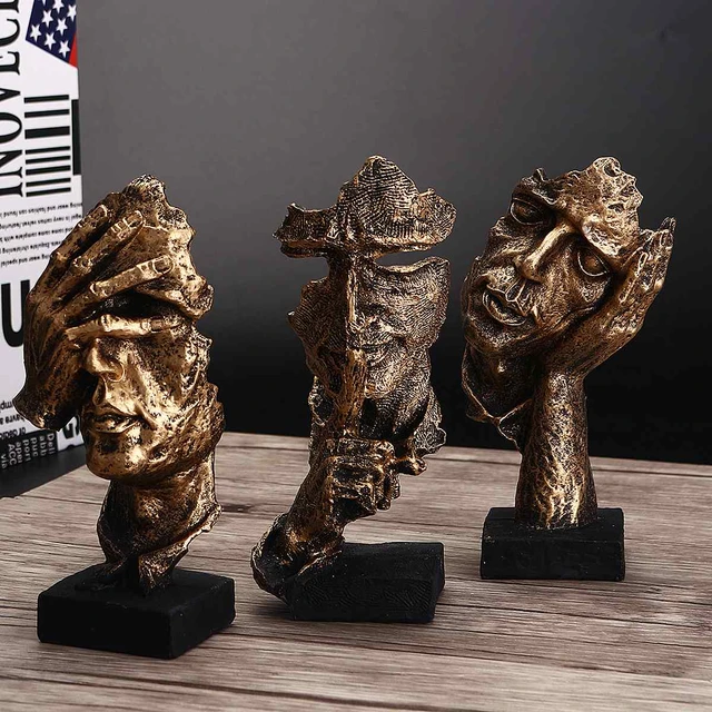 Sømand Begravelse Bogholder Nordic Simple Abstract Sculpture Figurine Ornaments Silence Is Gold Office Home  Decoration Accessories Modern Art Resin Decor - Statues & Sculptures -  AliExpress