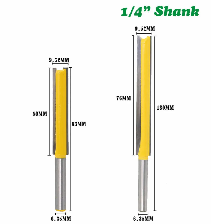 

Realmote 1pc 6.35mm Shank Carbide Straight Dado Woodworking Router Bit Wood Cutting Tool