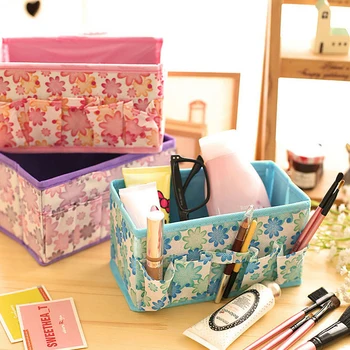 

1Pc Portable Non-Woven Multifunction Folding Home Office Desktop Storage Makeup Cosmetics Zakka Storage Box Multicolor Options