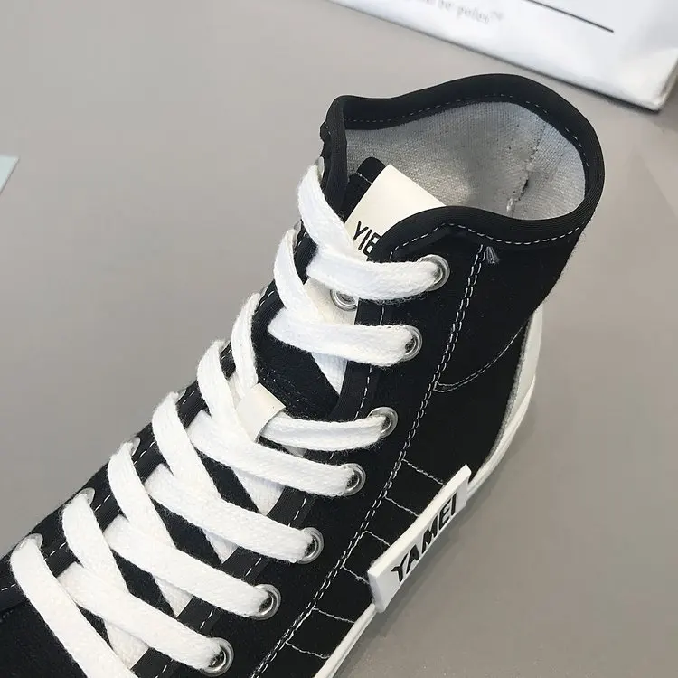 New Fashion Retro Short Boots Simple Canvas Autumn British Style Women Shoes Solid Street Short Boots XWX7361