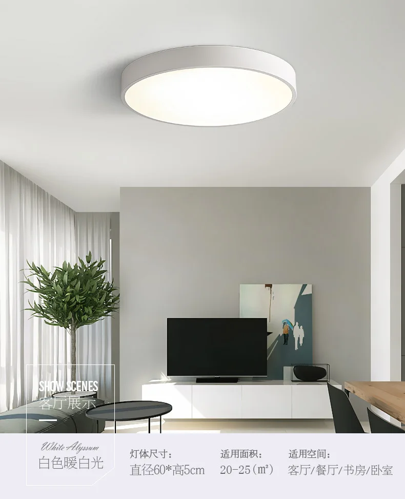 Northern European-Style Macarons Style Ultra-Thin Bedroom Ceiling Lamp LED Lamp Circle Children Master Bedroom Lamp Living Room