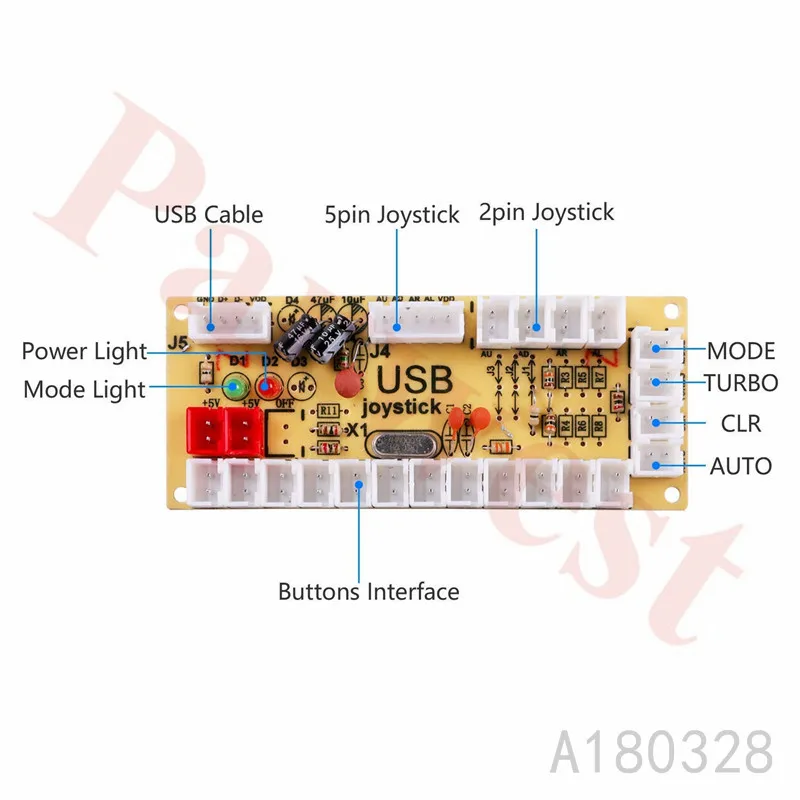 2 шт./лот 2pin нулевой задержки USB энкодер джойстик для ПК кнопка для MAME Боевая палка управления DIY аркадная игра набор деталей
