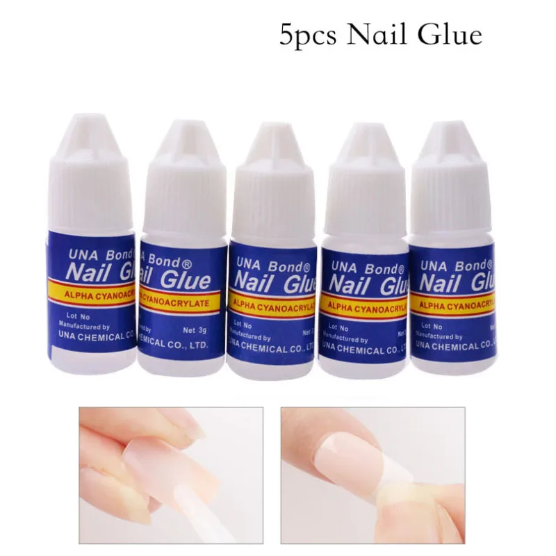 

5pcs Super Strong Nail Glue Adhesive for UV Acrylic Rhinestones Decoration False Nails Fast drying Liquid Manicure Nail Art Tool