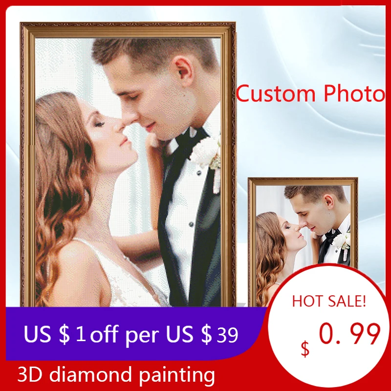5D DIY фото на заказ Алмазная картина полностью квадратная круглая дрель украшение