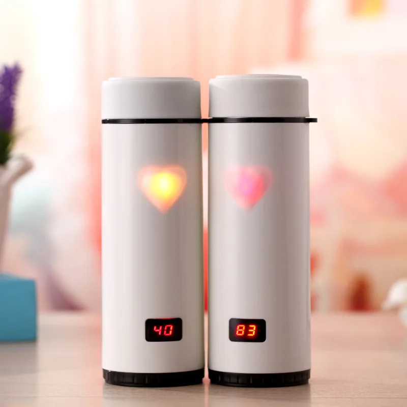 

New Creative Cup Students Children Smart Insulated Cup Large Capacity Couples Tempting ai xin bei