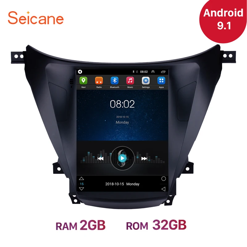 Seicane 9,7 дюймов Android 9,1 для 2012 2013 для Hyundai Avante, elantra автомобильный стерео gps Навигатор Радио Блок плеер Поддержка DVR