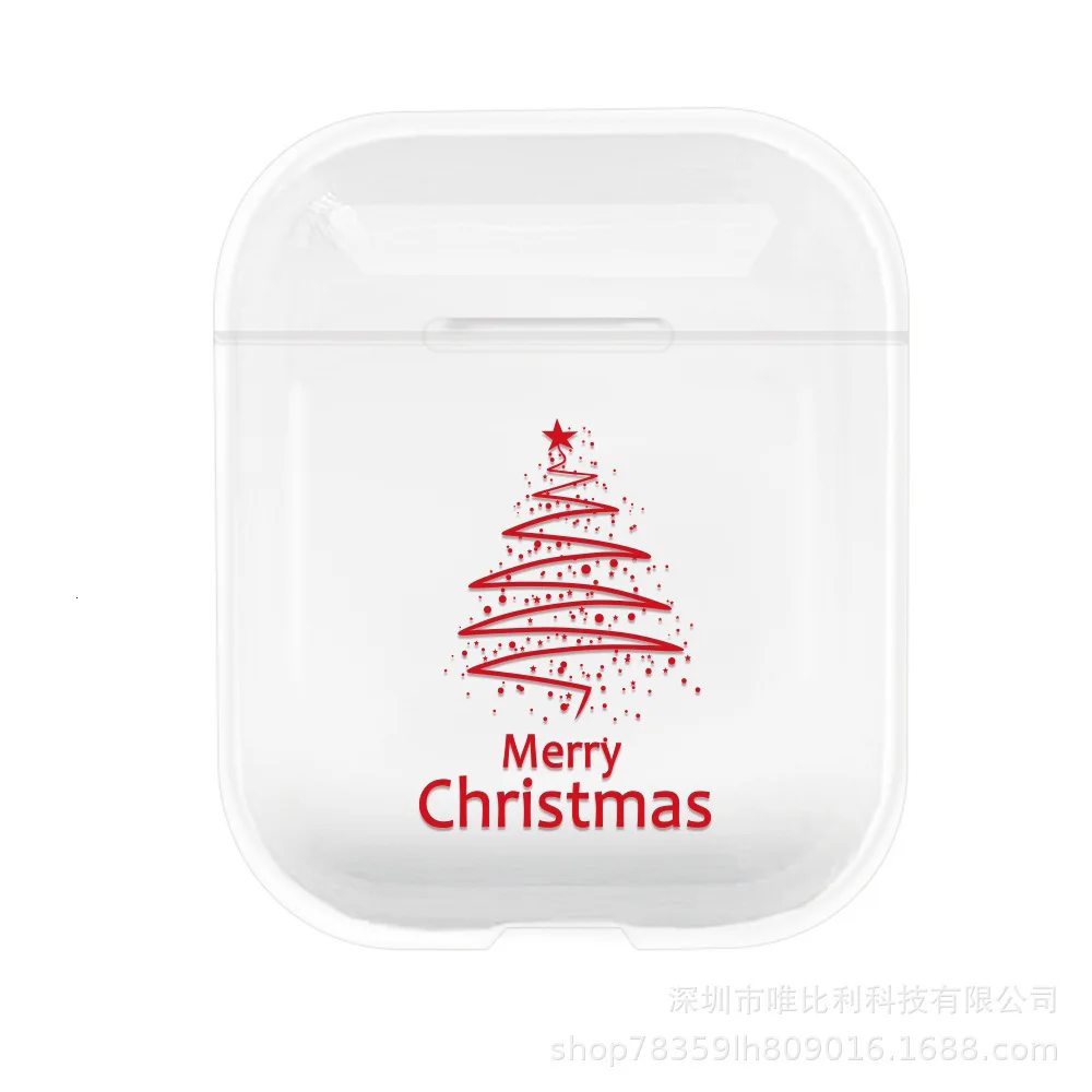 Для AirPods 1 2 Жесткий ПК Защитный чехол Коробка Рождественский окрашенный прозрачный для apple air pods Bluetooth беспроводные чехлы для наушников - Цвет: SD02