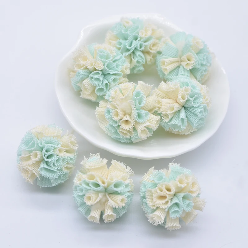 Description Picture 5 of item50Pcs 25mm Two-color Elastic Mesh Chiffon Ball DIY Apparel Sewing Appliques Material Patches for Clothes Headwear Garment Decor