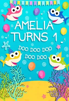 

Cartoon fish Photography Backdrops Baby Kids Birthday Party Photo Background Under The Sea Vinyl Photo Booth Props