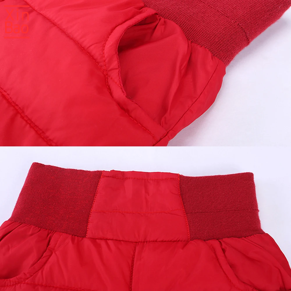 XINBAO/ детские штаны зимние плотные теплые узкие брюки для мальчиков Детские Пуховые ветрозащитные брюки для девочек 6, 8, 10 лет