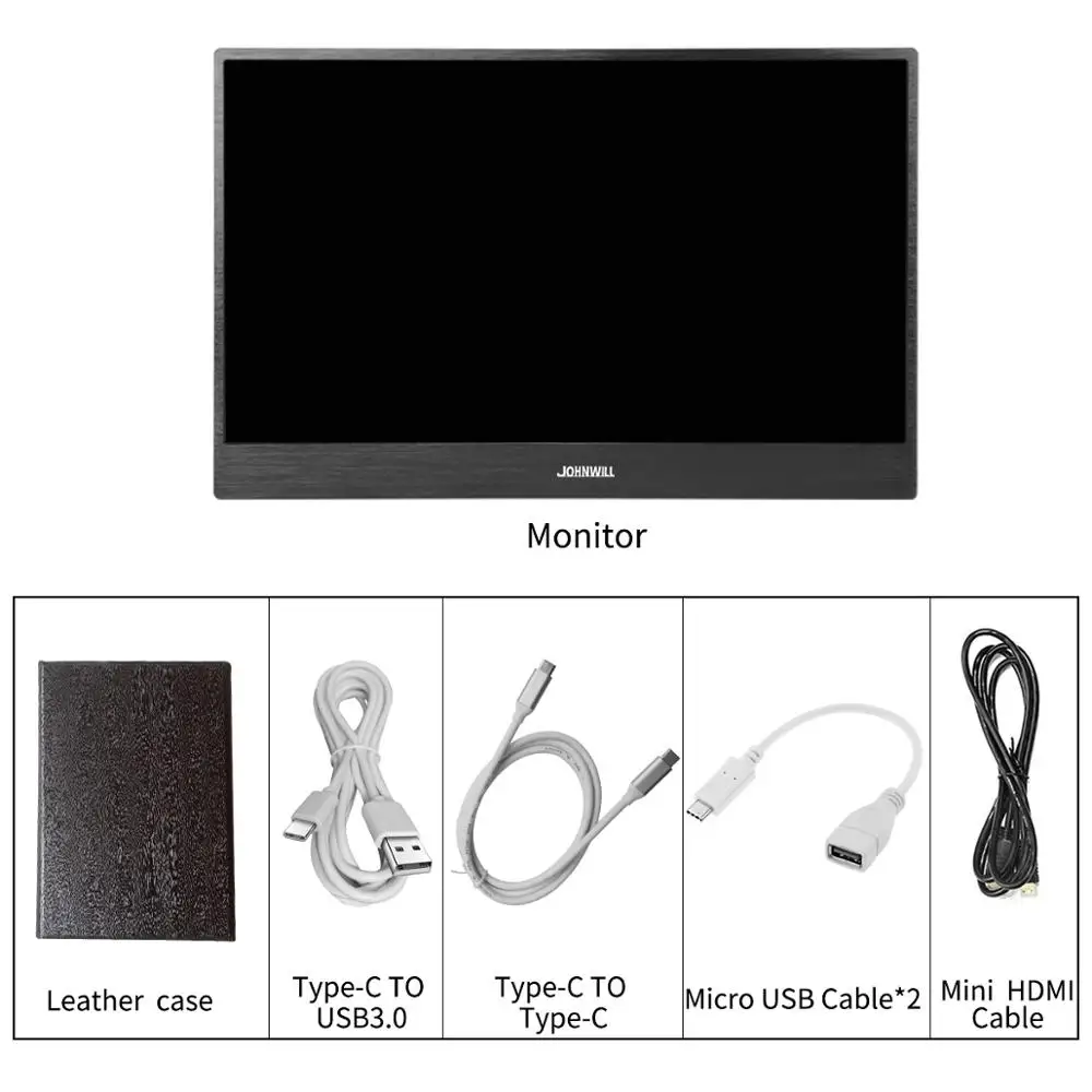 15,6 дюймов с 2 Тип-C USB-C IPS Display 1920*1080 дисплэй HD игровой переносной экран для PS3 PS4 переключатель мини HDMI Порты и разъёмы - Цвет: with Leather case