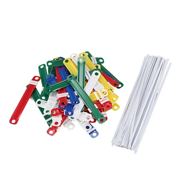 

50 Pcs Office School Colorful Plastic Binding Two-Piece Document Paper Fasteners