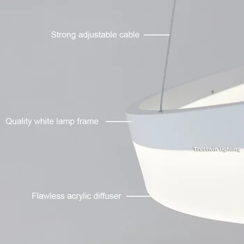 

Modern round ring circular dimming LED chandelier light dim hanging lamp light pendant lamp LED dimmable for foyer living room