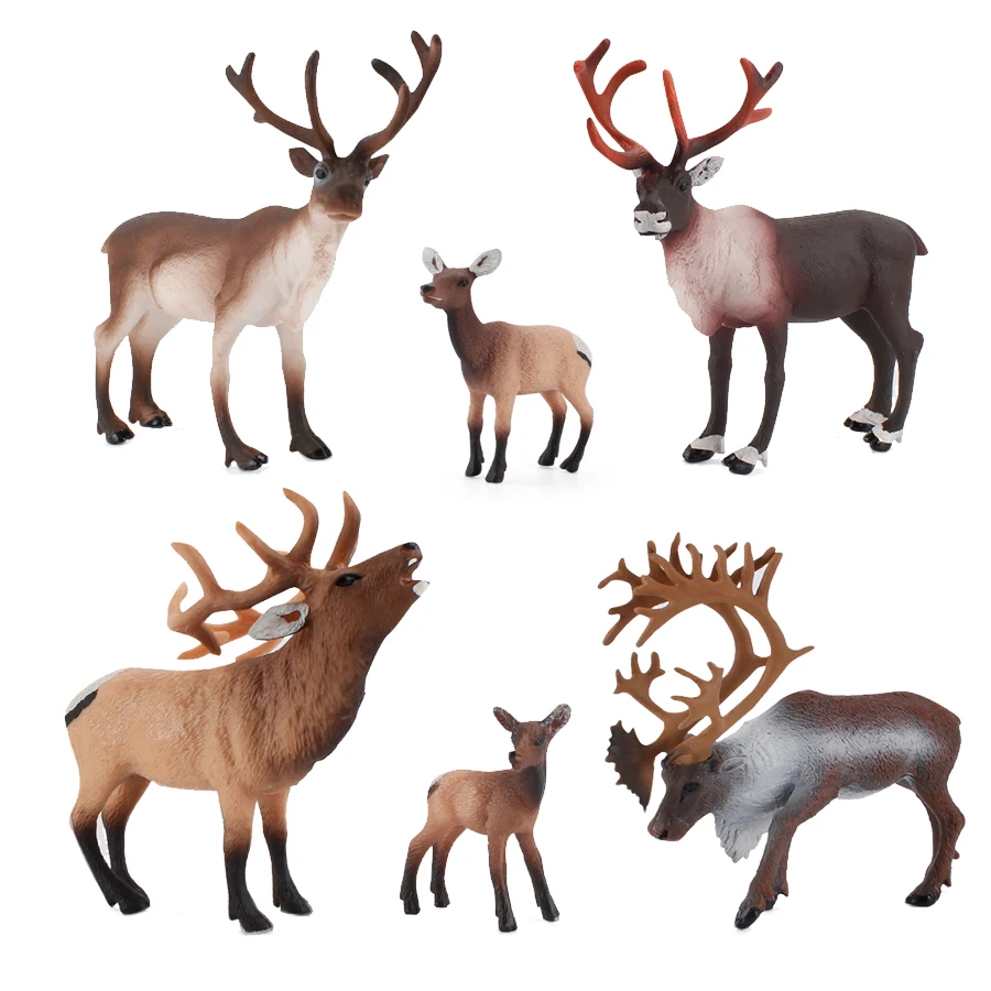 

Simulation Wild Animals Action Figures Reindeer Model Solid Static Christmas Decoration Gift Educational Teaching Toy for Kids