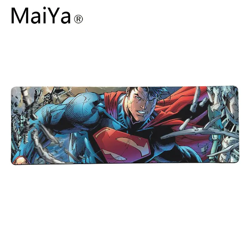 Maiya Высокое качество DC супергерой Супермен натуральный резиновый игровой коврик для мыши Настольный коврик большой коврик для мыши клавиатуры коврик - Цвет: Lock Edge 40X90cm