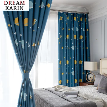 

Cartoon Starry Blackout curtains For Kids Room Curtains For Children's Bedroom Living Room Window Curtains For Child
