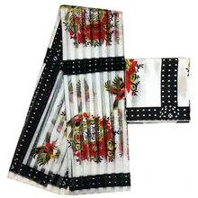 Новое поступление, африканская восковая лента, Шелковый воск, Анкара,, атласная ткань, 4 Ярда, audel/modell, хлопковая ткань для платья+ 2 ярда, шифон