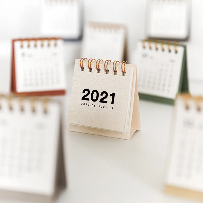 2021 New Calendar Simple Mini Calendar Desk Vertical Paper Multifunction Storage Box Timetable Plan Notebook Office Supplies Calendar Aliexpress