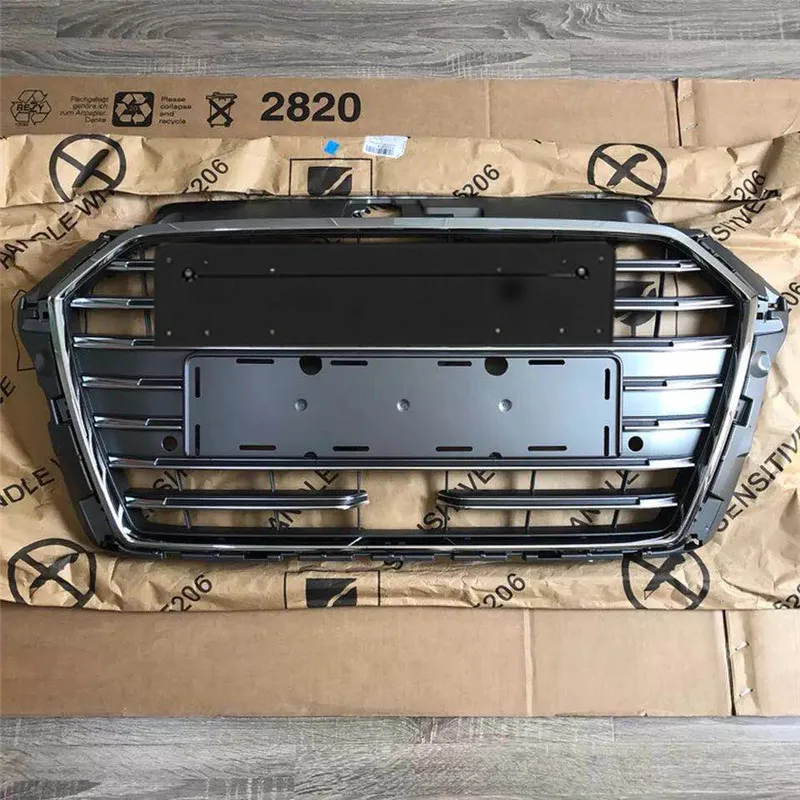 Решетка ABS для A3 S3- Решетка переднего бампера с ACC режущая гоночная решетка с держателем Европейской пластины - Цвет: Gray