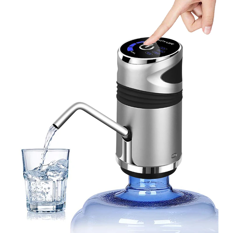 Color : Silver Button Dispenser Gallon Bottle Drinker Water pump Automatic Electric Automatic Water Dispenser for Pumping Device 
