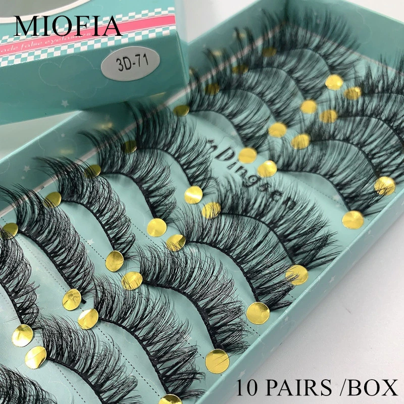 MIOFIA норковые ресницы 3D 10 пар ручной работы натуральные длинные накладные мягкие