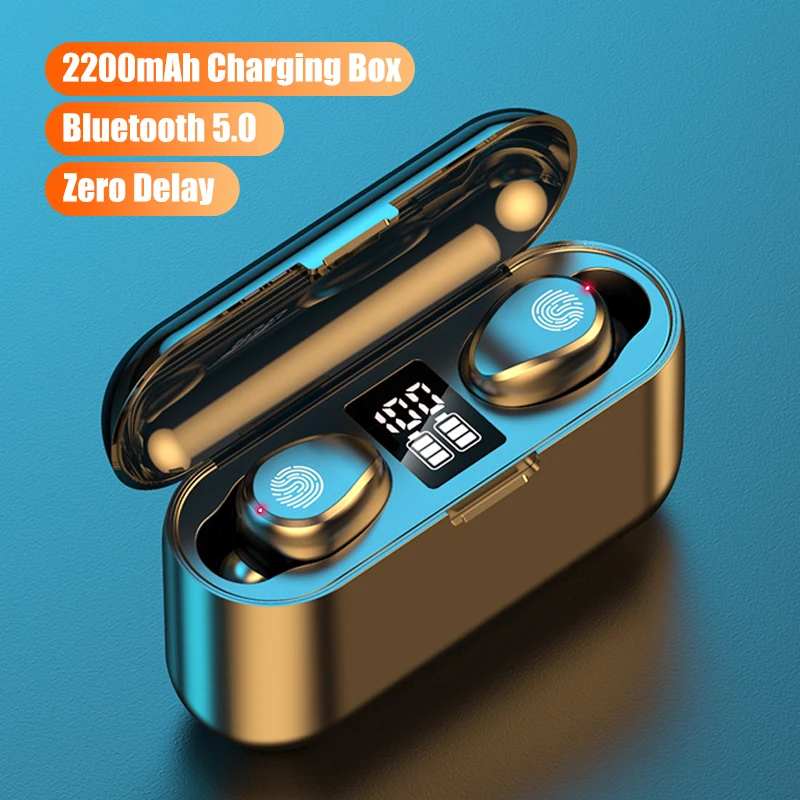 TWS F9 Wireless Earphones Bluetooth 5 0 Earphone HIFI Mini In ear Sports Running Headset Support IOS Android Phones HD Call