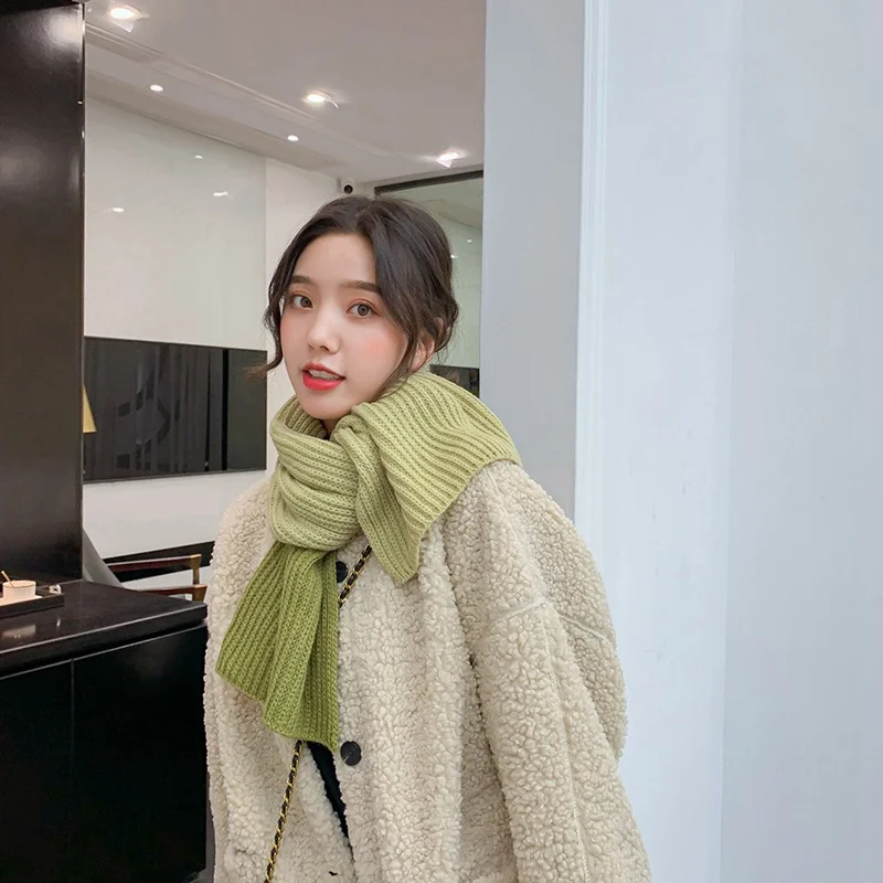 Lady Scarf Cute Winter Wool Knitted Scarf Warm Soft Cotton Scarves