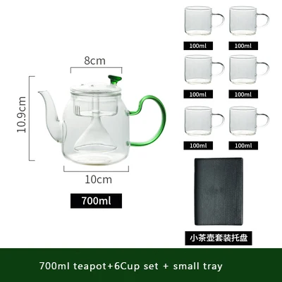 zpose - Tetera de cristal, 40.6 fl oz con infusor de té suelto extraíble,  tetera de vidrio de borosilicato con línea de escala, hervidor de té seguro