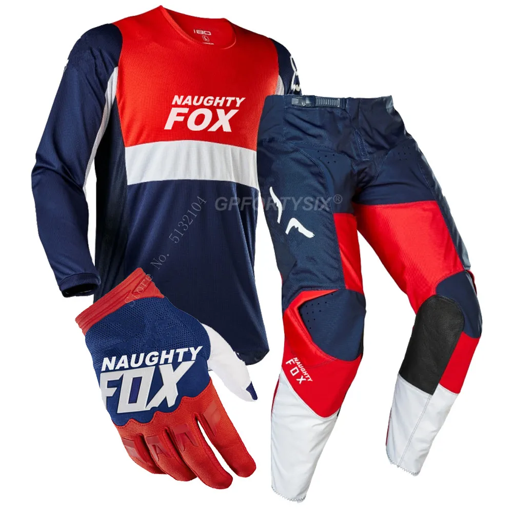 MX гоночный костюм 180 Prizm для мотокросса Джерси и брюки MX Combos DH ATV MTB велосипедные перчатки для мотоцикла комплект передач - Цвет: Prix -NFG05 BlueR