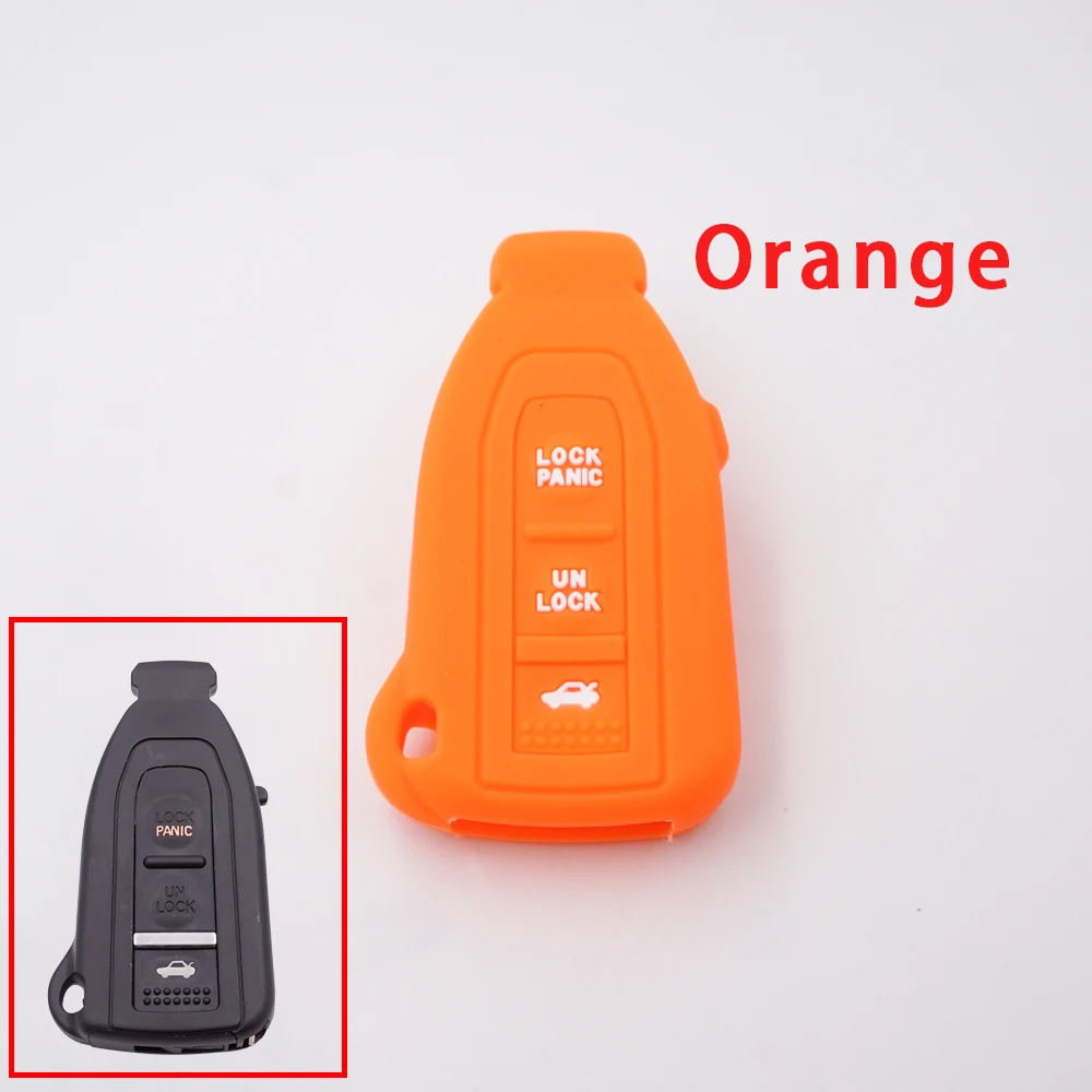 Cocolockey силиконовый чехол для ключа автомобиля для 2002-2006 Lexus LS430 Smart Prox дистанционный ключ OEM Keyless Fob 3 кнопки автомобильный Стайлинг - Название цвета: Orange
