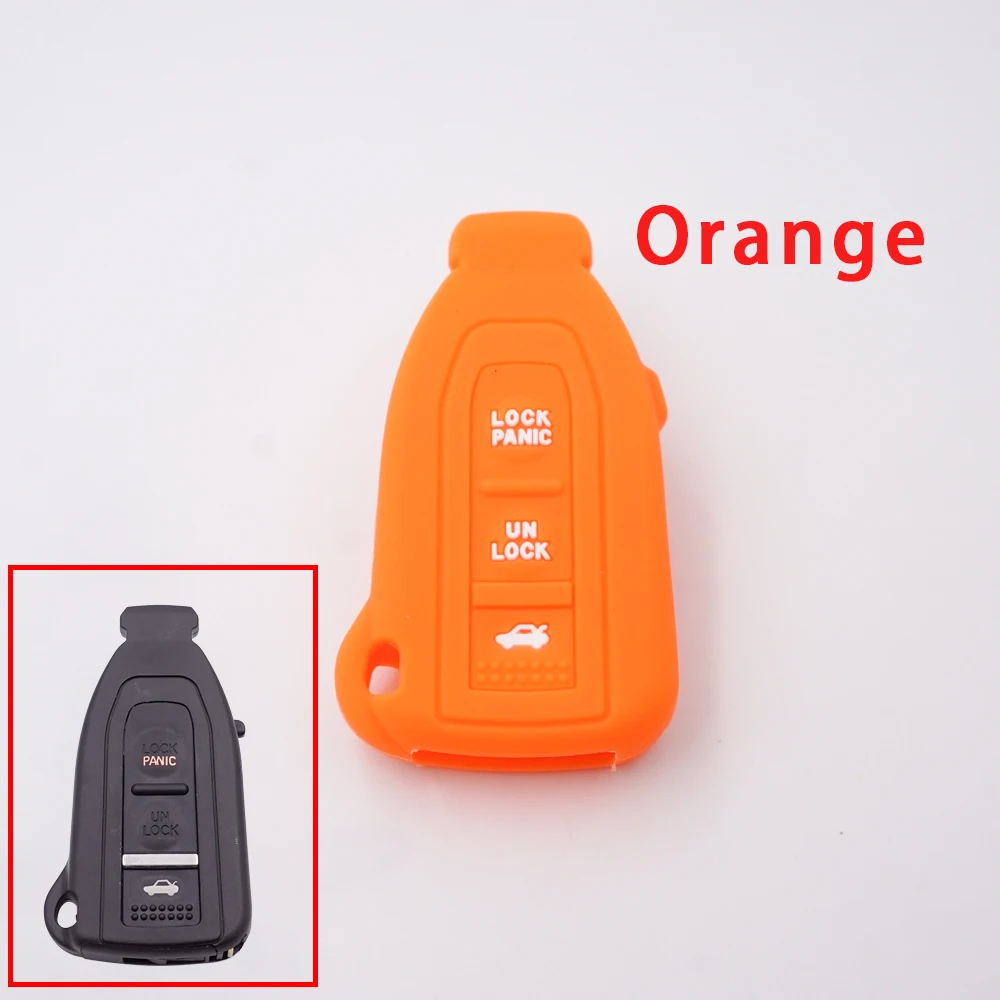 Orange Cocolockey силиконовый чехол для ключа автомобиля для 2002-2006 Lexus LS430 Smart Prox дистанционный ключ OEM Keyless Fob 3 кнопки автомобильный Стайлинг - Название цвета: Orange