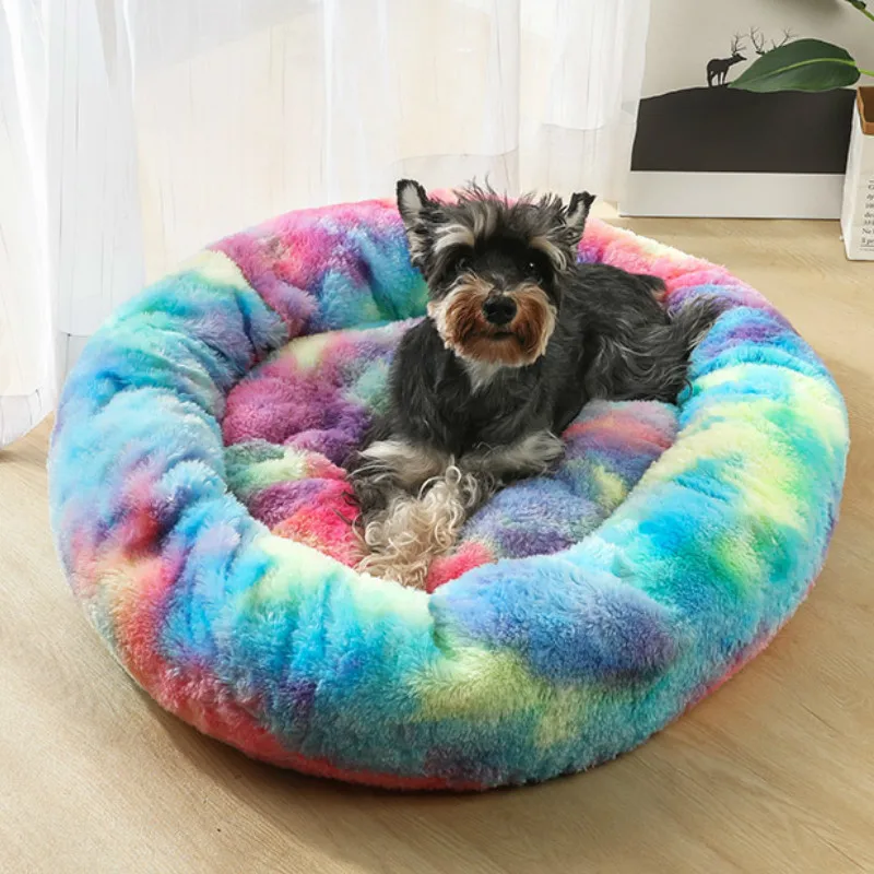 Deep Sleep Dog Beds for Large Medium Small Dogs Puppy Cat Winter Warm Plush Bed Cushion Colorful Washable Pet Mats