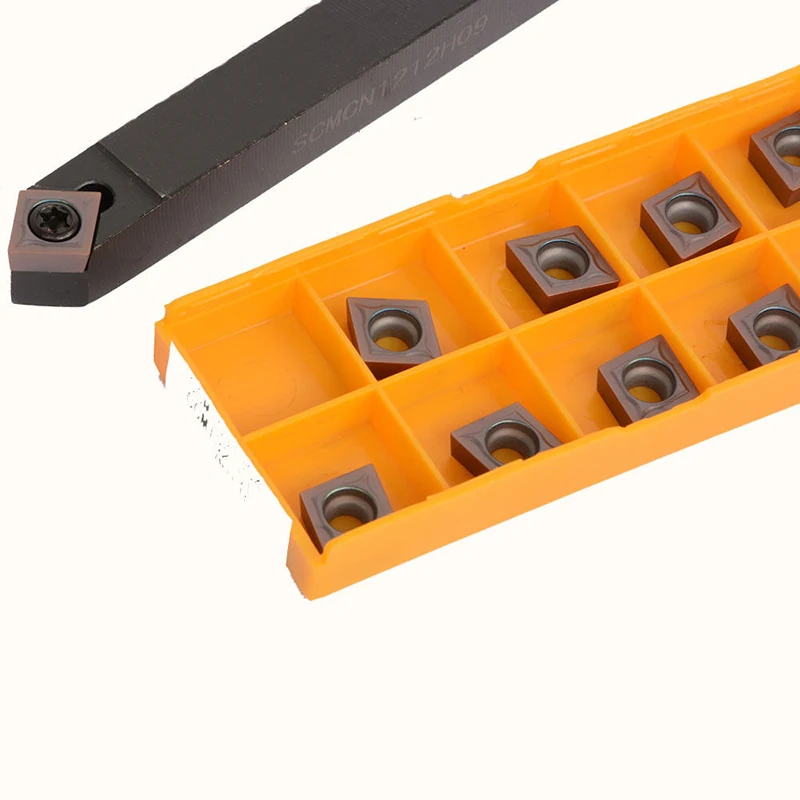 

1set Tool:1*SCMCN1212H09-80 Lathe External Turning Tool Holder+1*T15 Wrench+10* CCMT09T304 VP15TF Inserts