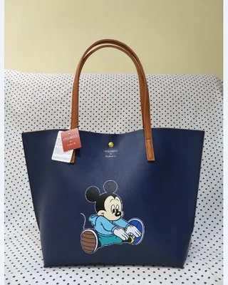 Disney Микки сумки с изображением мыши на плечо большой емкости сумки женская сумка модная ручная сумка Минни леди мультфильм Сумка-тоут сумки