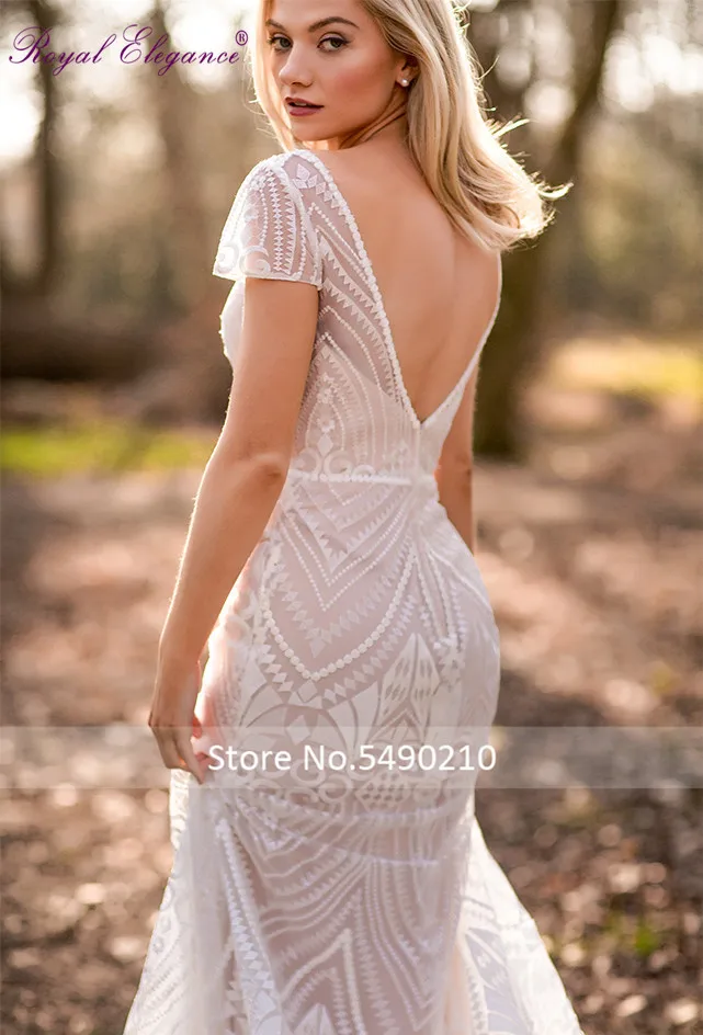 Горячая vestido de noiva роскошное кружевное свадебное платье с v-образным вырезом на спине и блестками abiti da sposa