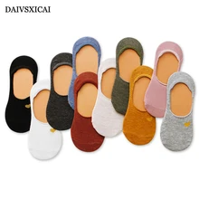 3 пара/лот = 6 штук, летние женские модные носки с вышивкой Love, хлопковые силиконовые Нескользящие женские невидимые лодочки, носки