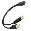 30cm USB 2.0 a Power Enhancer Y 1 Female to 2 Male Data Charge Cable Extension Cord(1pc) 1