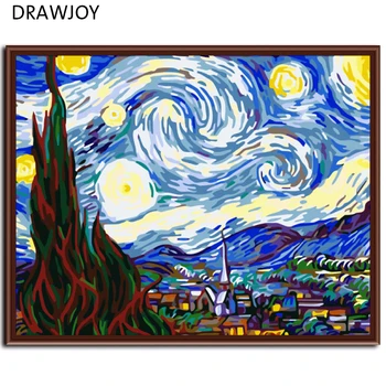 

Frameless pictures Digital oil painting decorative pictures colored drawing painting by numbers 40*50cm cafe G192