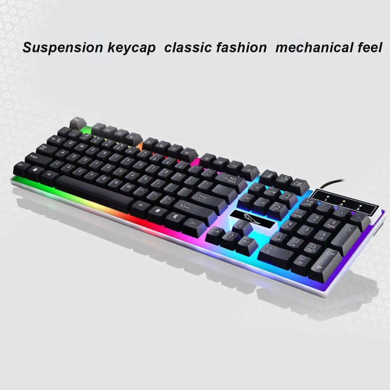 Teclado à Prova Água para Computador Usb com Fio Mecânico Suspenso Teclado Colorido Backlight Gaming Dwaterproof pc Gamer od G21 Led