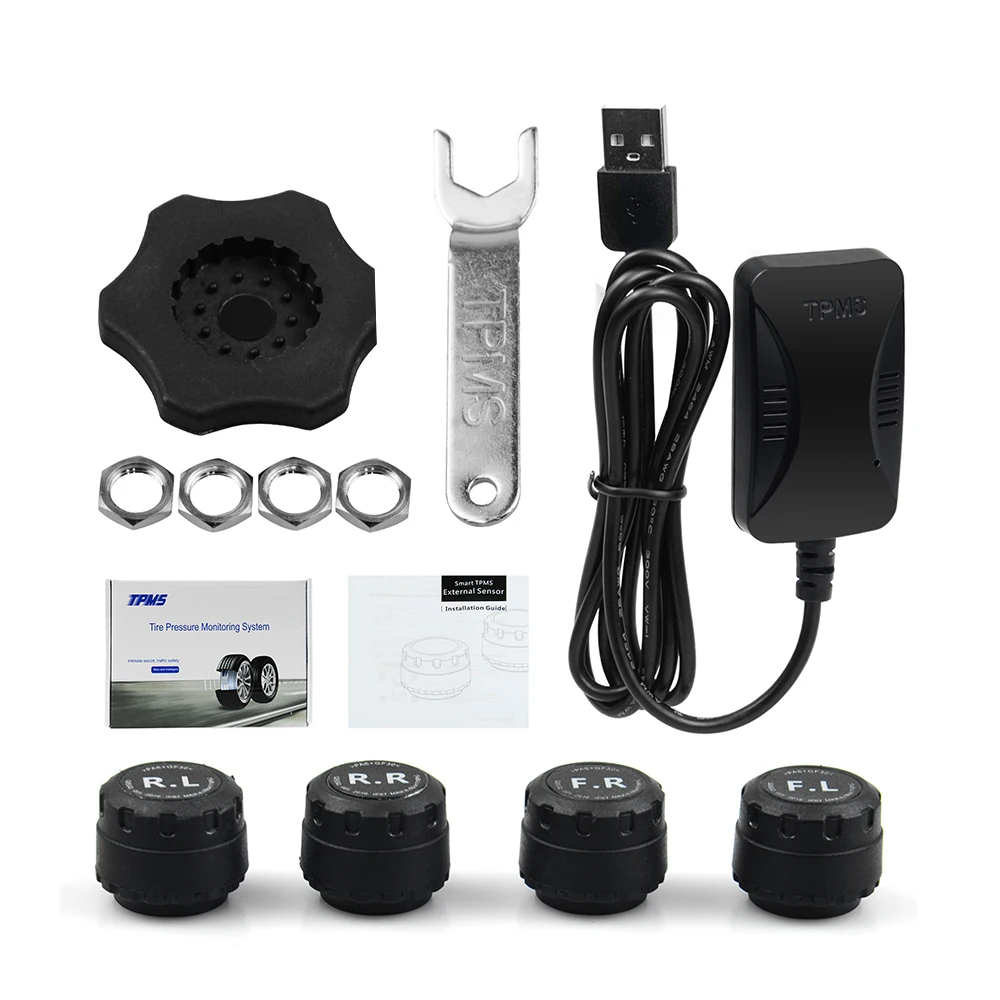 Vstm USB Android TPMS автомобильная система контроля давления в шинах дисплей 4 внутренних датчика Android навигация сигнализация давления в шинах