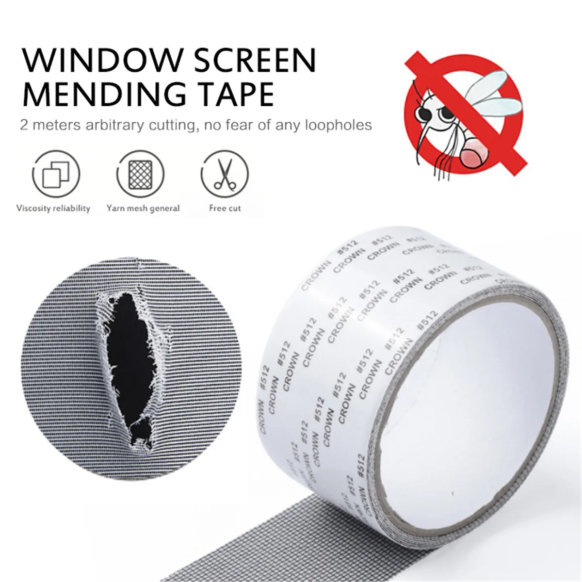 

Window Net Anti-mosquito Mesh Sticky Wires Patch Repair Tape Screen Window Door Mosquito Netting Patch Repair Broken Hole Tool