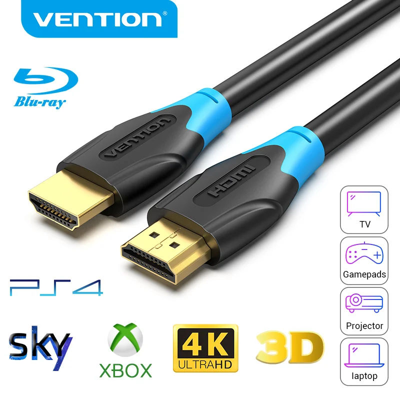 Vention HDMI 2 0 кабель 4K HDR позолоченный мужской и Мужской V 1080P 3D для PS3 проектор HD LCD Apple TV компьютерный HDMI|cable hdmi a vga