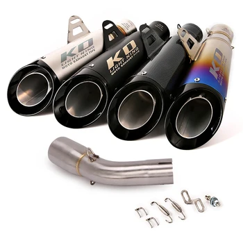Slip On Motorcycle Exhaust Mid Link Pipe And 51mm Vent Tube Stainless Steel Exhaust System For SUZUKI SV650 2016-2020