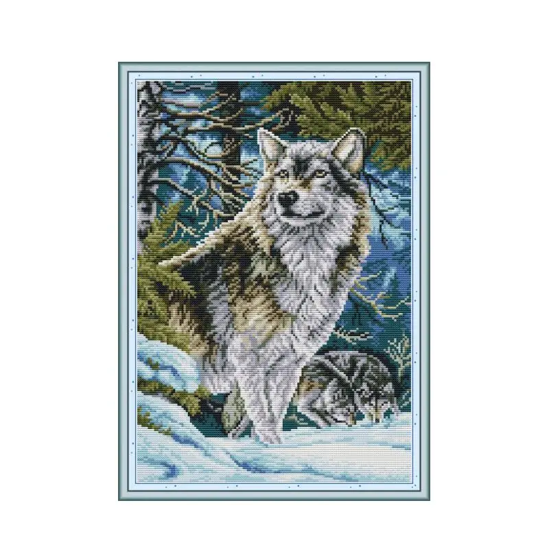 Leader Wolf cross stitch kit aida 14ct 11ct count print canvas stitches needlework embroidery DIY handmade | Дом и сад