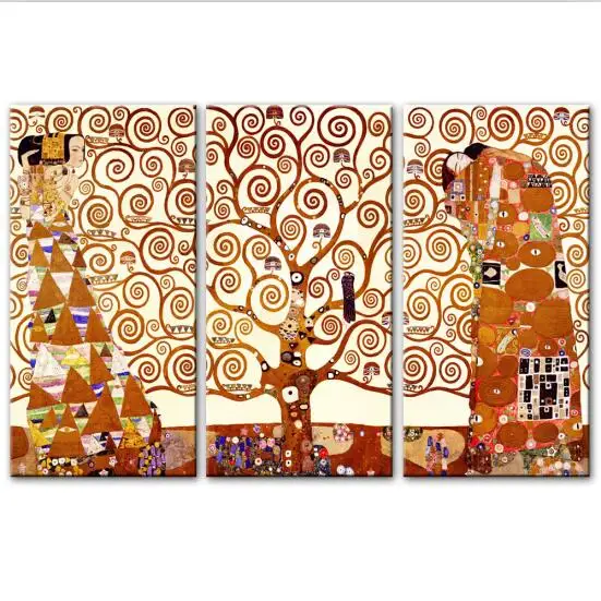 3 Панели Gustav Klimt Kiss холст художественные картины репродукции классическое Древо жизни домашние декоративные картины Куадрос - Цвет: 01
