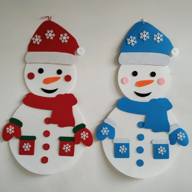 

2019 Christmas Decorations Toy DIY Felt Snowman New Year Christmas Gift Kids Party Game Christmas Gift
