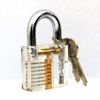 

Transparent Locks Pick Visible Cutaway Mini Practice View Padlock Hasps Training Skill for Locksmith Furniture Hardware padlock