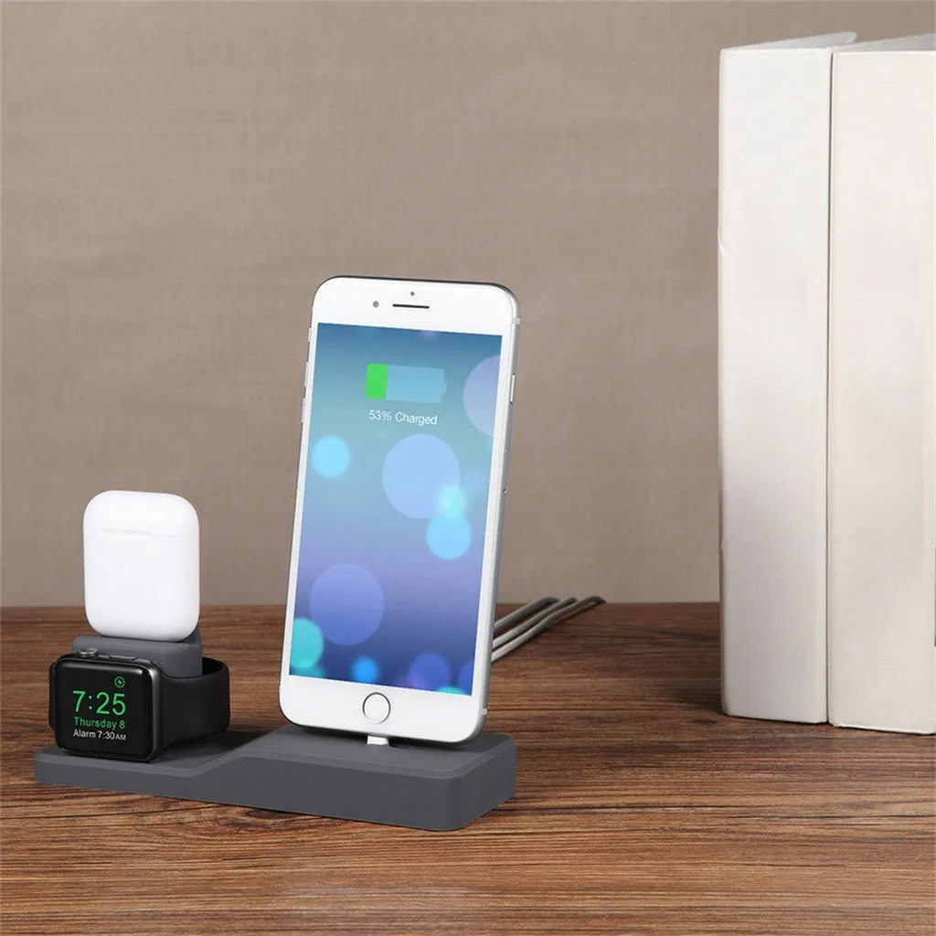 Подставка для зарядки док-станция держатель для iPhone 11 для iWatch 5 для Airpods 3в1 мобильный телефон часы кронштейн держатель подставка скобка