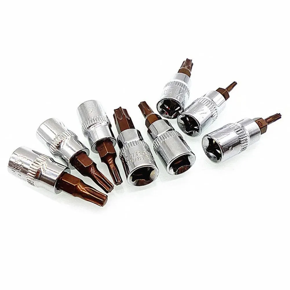 1pc Torx Screwdriver Bit 1/4 Inch Drive Socket Ratchet Socket Wrench Adapter Hand Tools T8 T10 T15 T20 T25 T27 T30 T40 images - 6